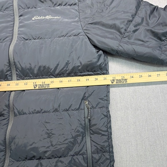 Eddie Bauer Down Puffer Jacket Mens Medium Black EB650 Wide Channel Lightweight - Picture 7 of 7